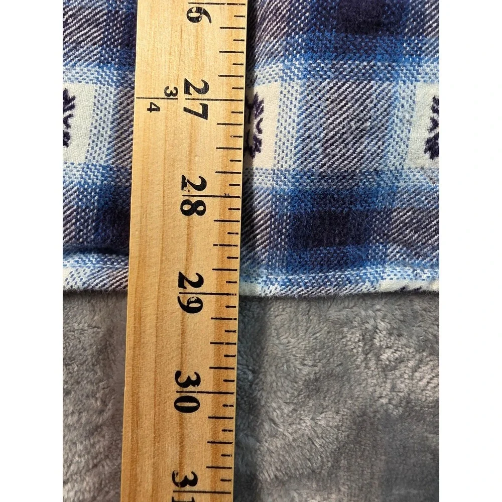 Ruff‎ Hewn Flannel Shirt Mens XL Blue Plaid Geometric Long Sleeve Button Up